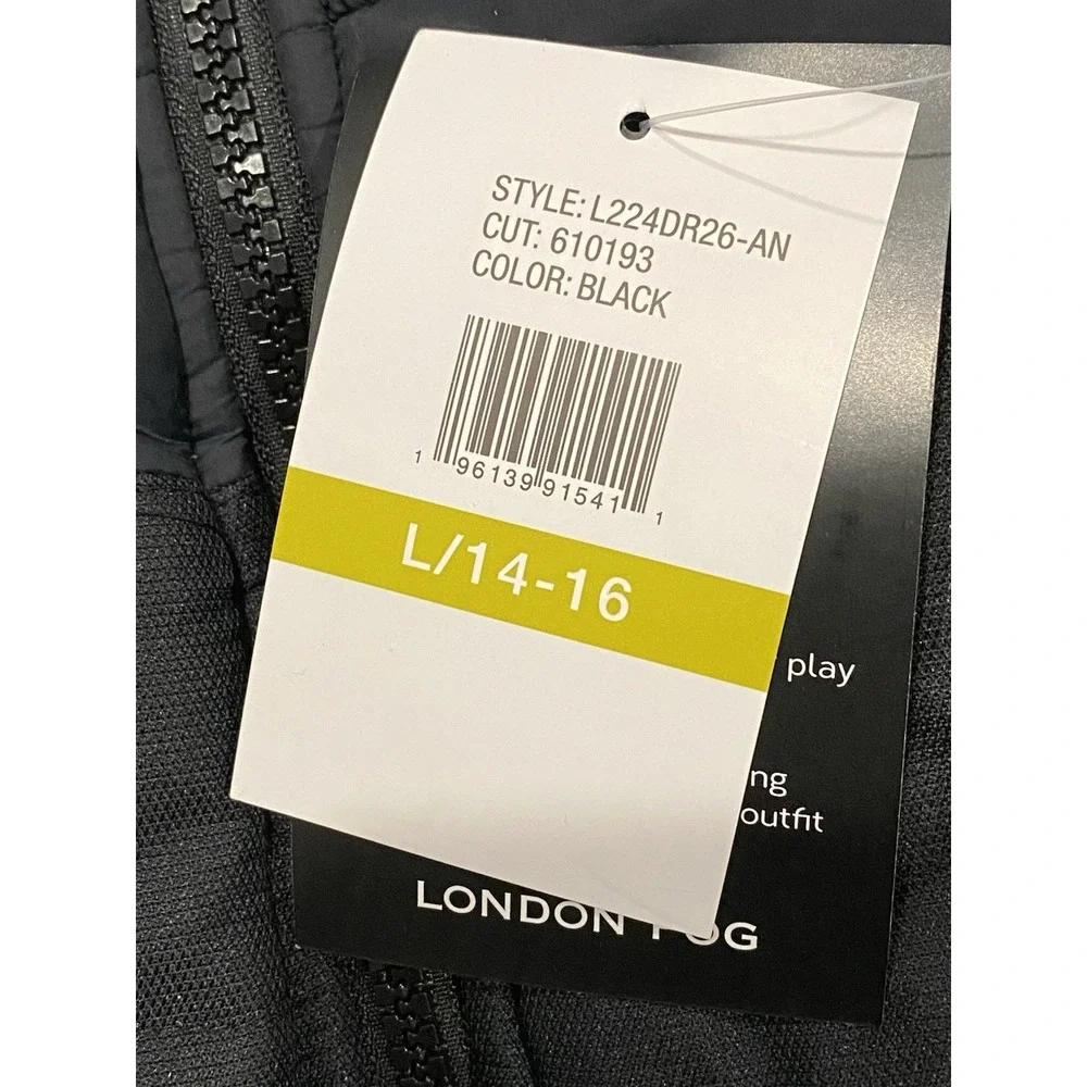 London Fog - Kids Reversible Puffer Jacket (L 14-16) - Hooded‎ Winter Coat